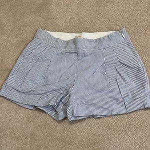 J crew blue striped shorts